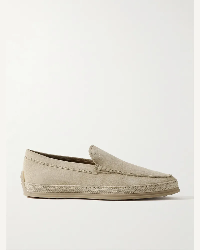TOD'S Suede Loafers Neutrals