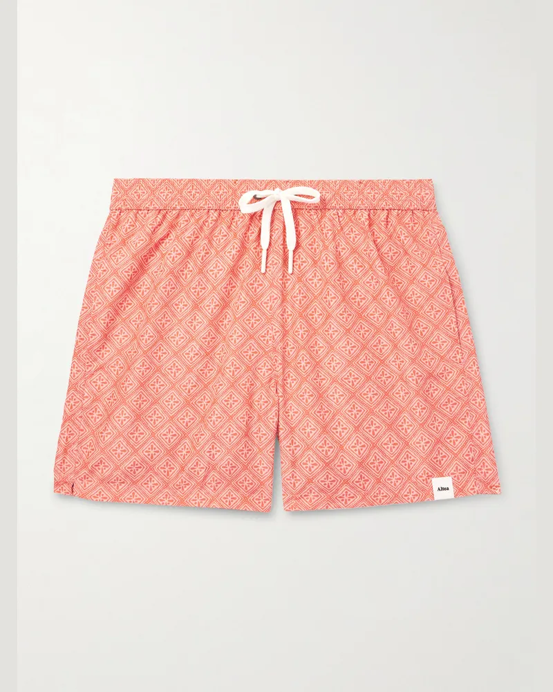 Altea Gerade geschnittene Badeshorts mit Print Orange