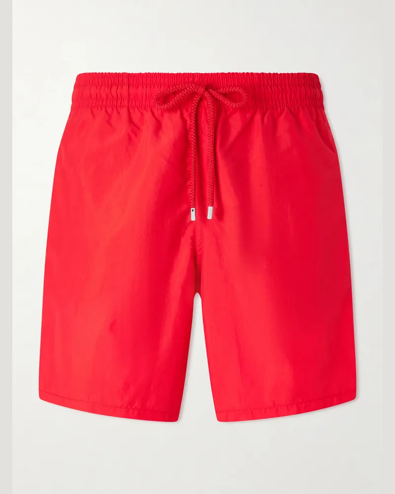 Vilebrequin Moorea gerade geschnittene, mittellange Badeshorts aus ECONYL Rot