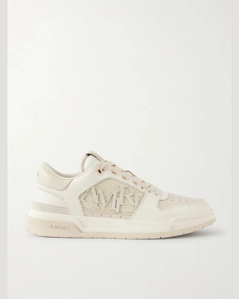 Amiri Classic Low zweifarbige Sneakers aus perforiertem Leder und Mesh Weiß