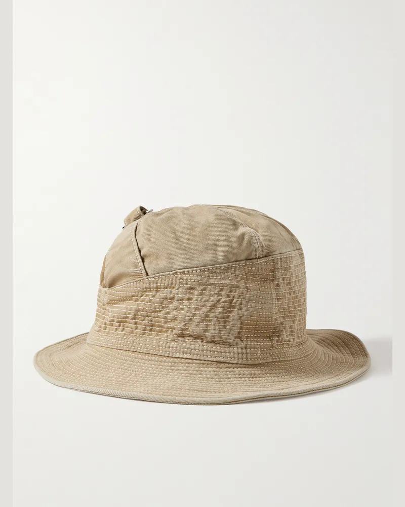 KAPITAL The Old Man and the Sea Fischerhut aus Baumwoll-Twill mit Schnalle in Distressed-Optik Neutral