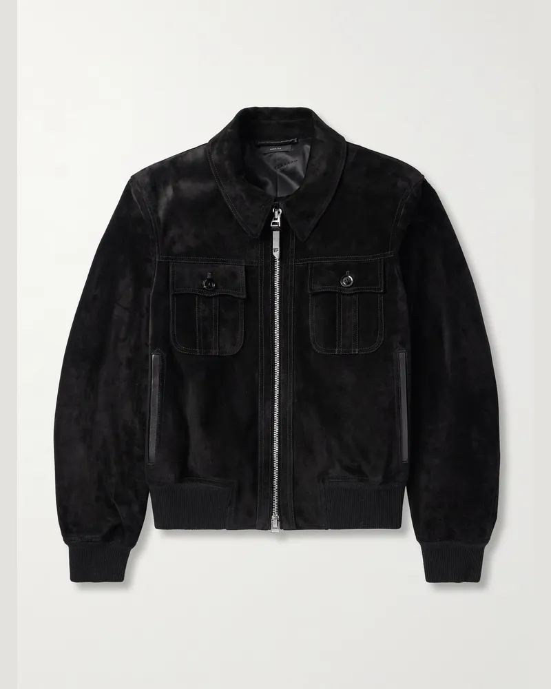 Tom Ford Jacke aus Veloursleder Schwarz