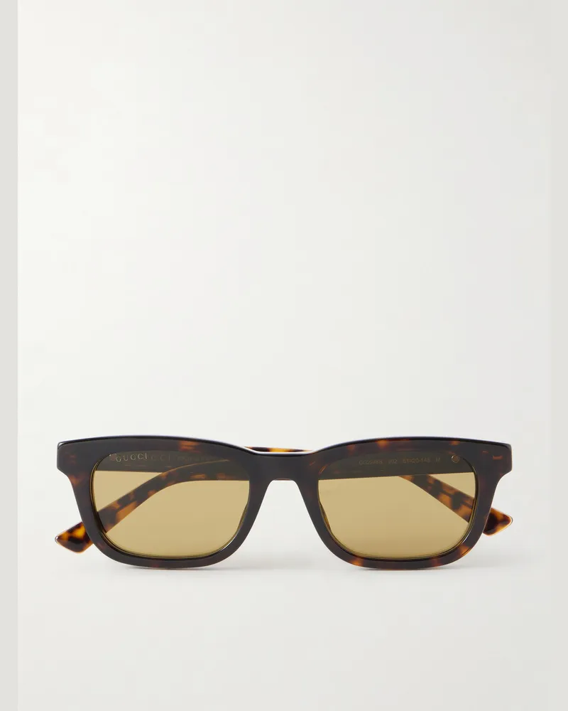 Gucci The Wirecore Square-Frame Recycled-Acetate Sunglasses Brown