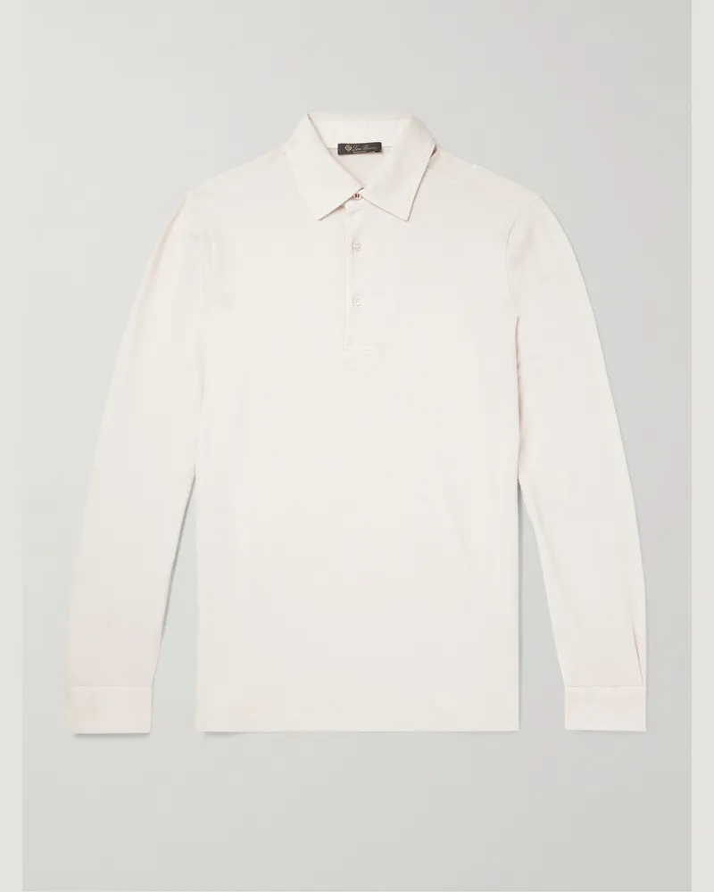 Loro Piana Oberteil aus Baumwoll-Piqué mit Polokragen Neutral