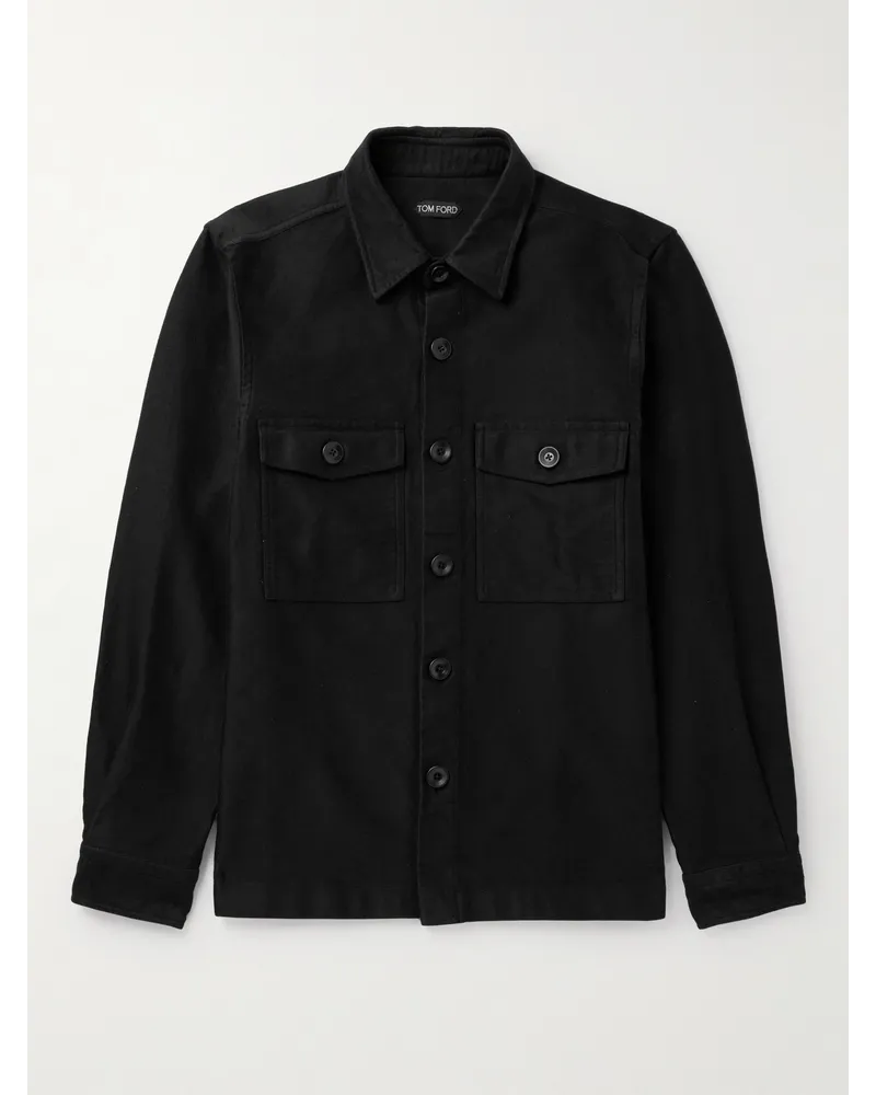 Tom Ford Hemdjacke aus Baumwolle Schwarz