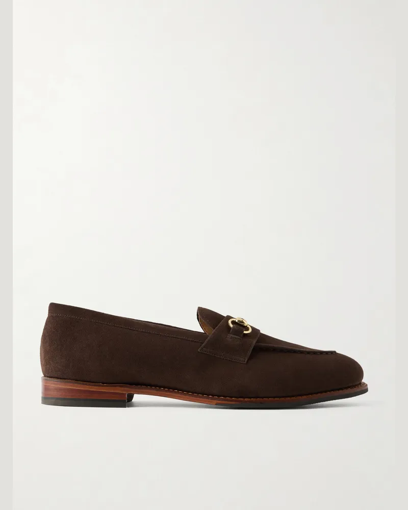 Grenson  Franklin Horsebit-Embellished Suede Loafers Brown