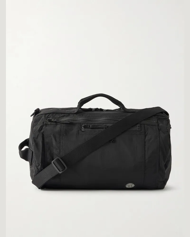 Stone Island Logo-Appliquéd Nylon Duffle Bag Black