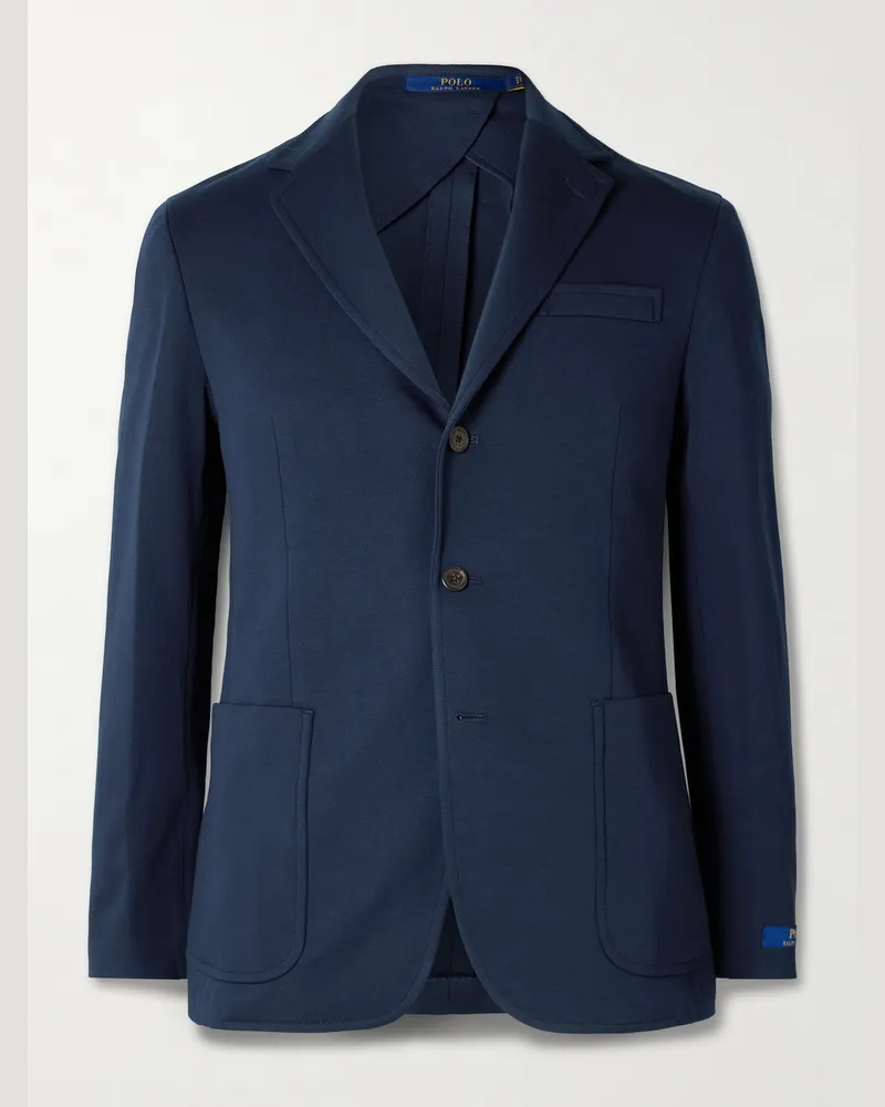 Ralph Lauren Schmal geschnittenes Sakko aus recyceltem Jersey Blau