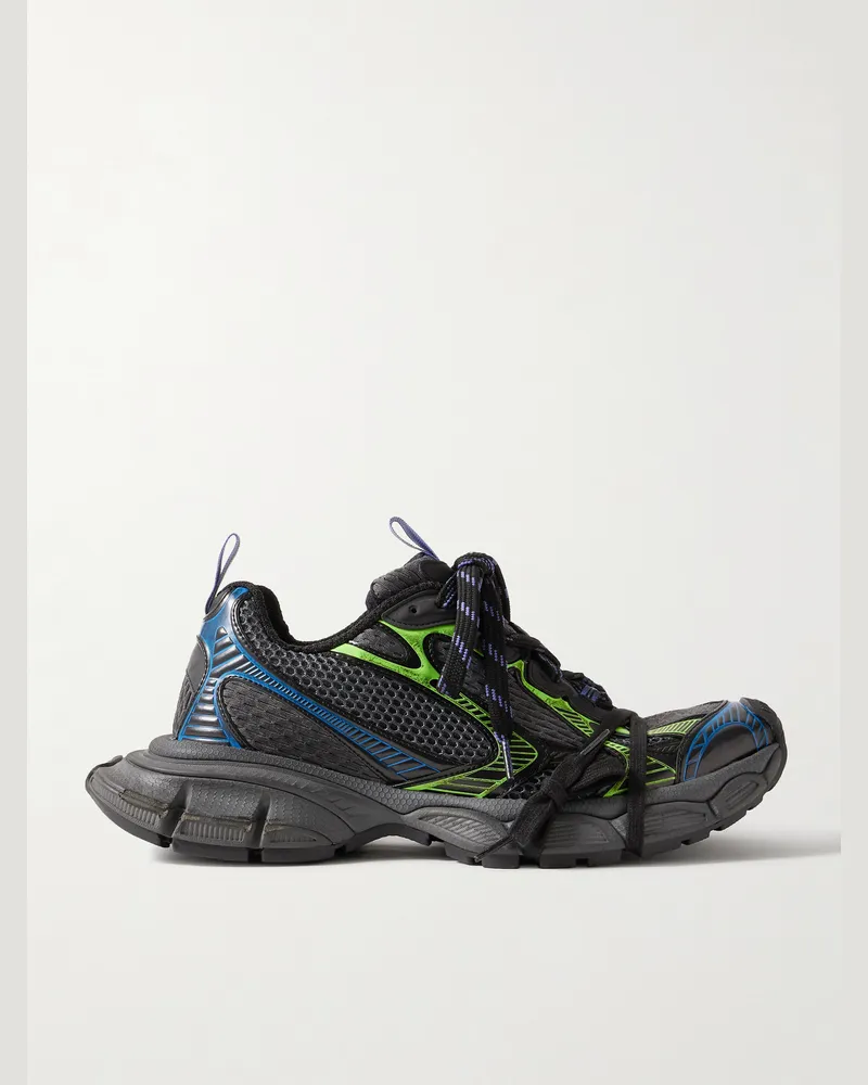 Balenciaga 3XL Sneakers aus Mesh und Gummi in Distressed-Optik Grau