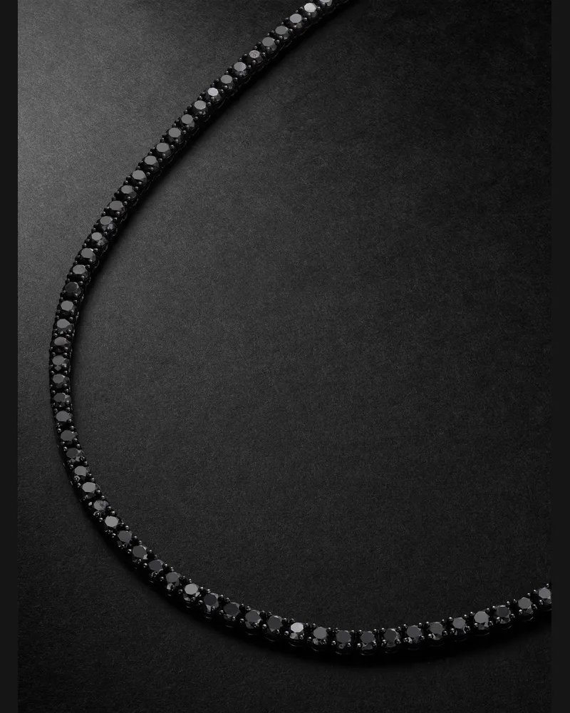 SHAY Tenniskette aus geschwärztem 18 Karat Gold mit Diamanten Schwarz