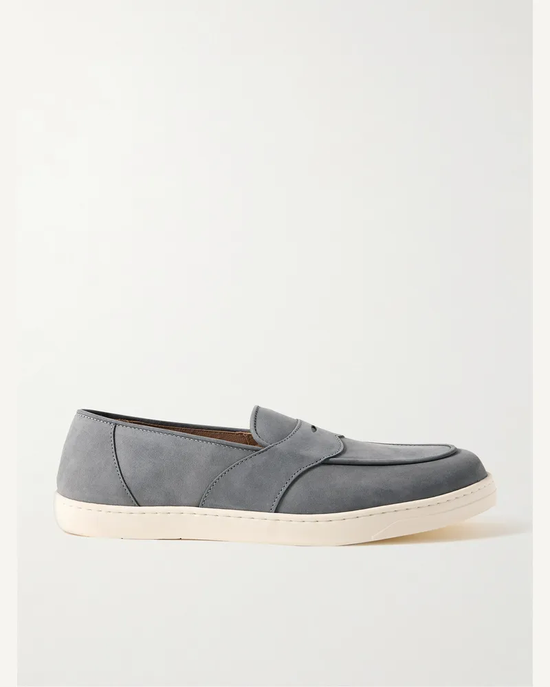 George Cleverley Joey Pennyloafers aus Nubukleder Grau