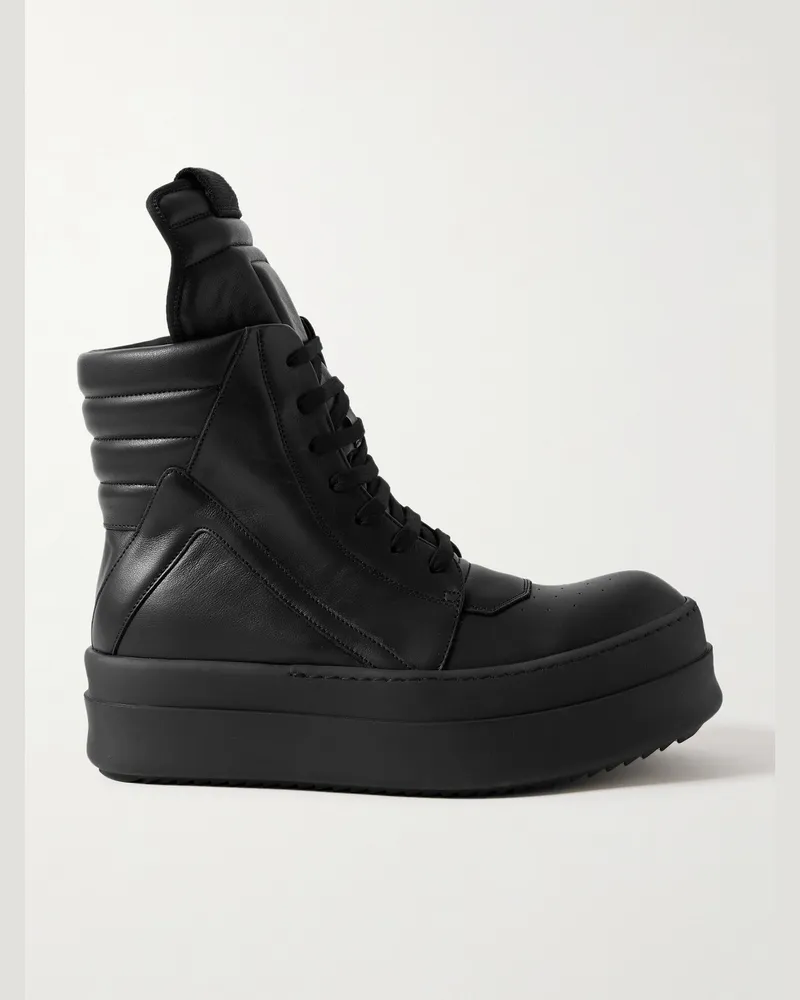 Rick Owens Mega Geobasket High-Top-Sneakers aus Leder Schwarz