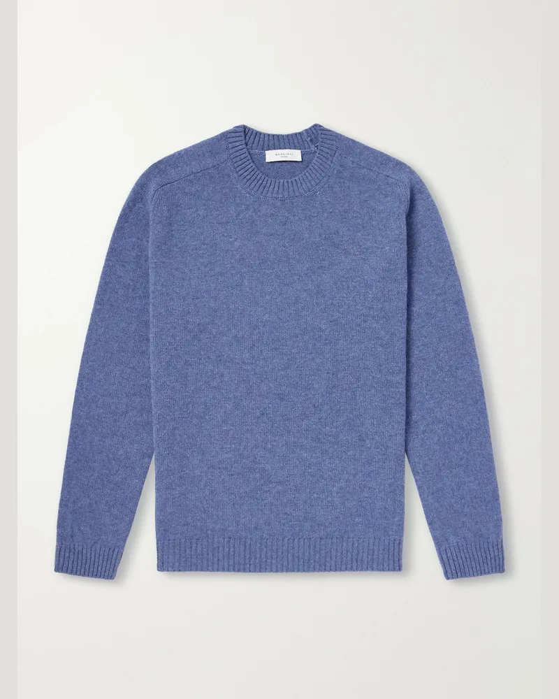 Boglioli Virgin Wool and Cashmere-Blend Sweater Blue