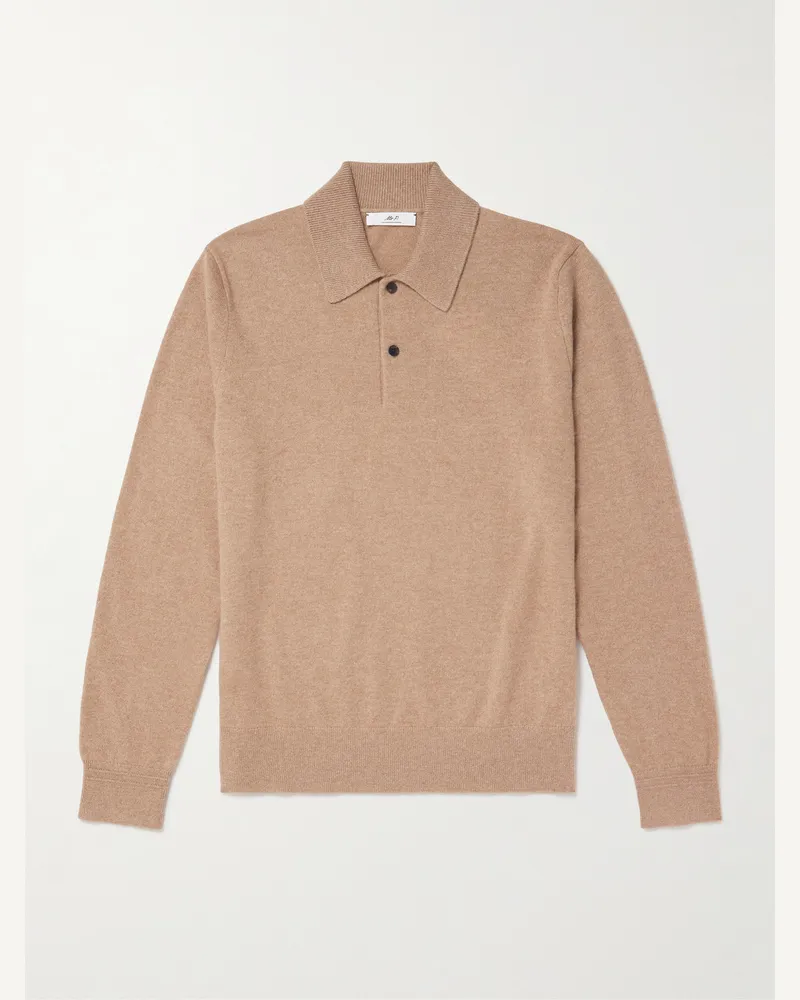 MR P. Cliff Cashmere Polo Shirt Brown