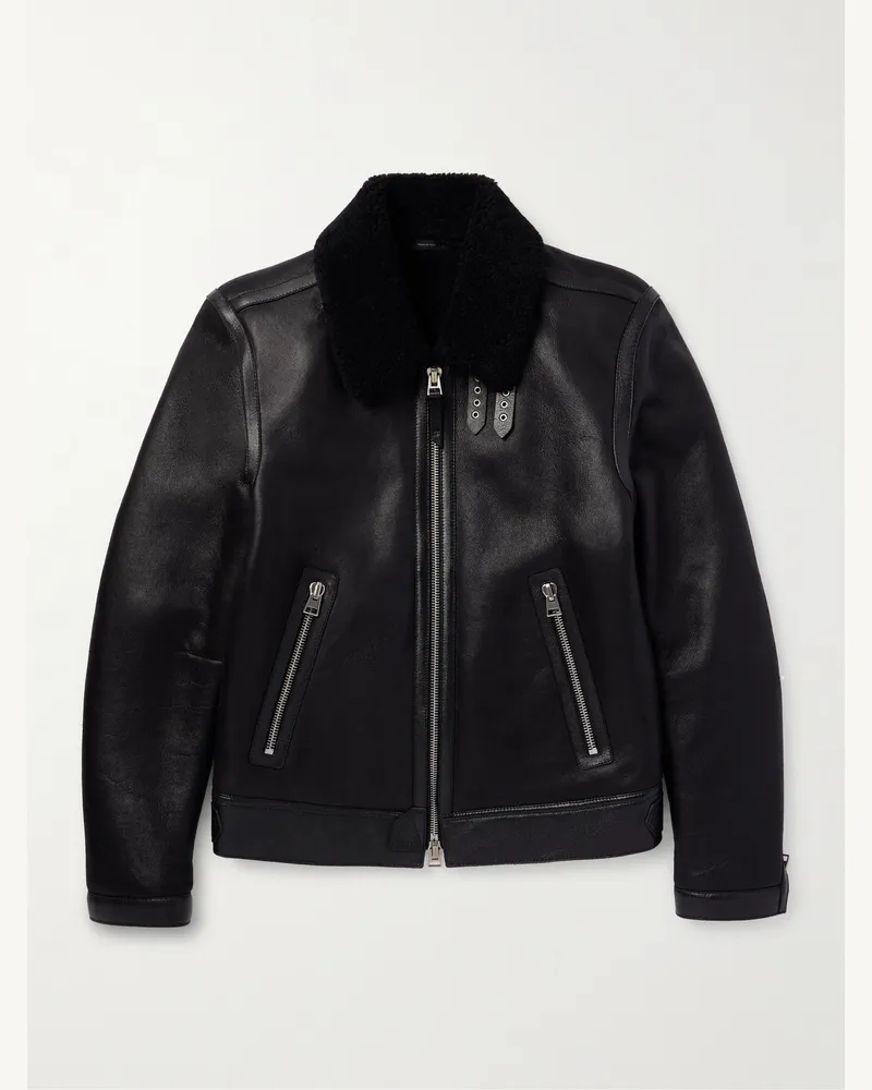 Tom Ford Bomberjacke aus Shearling Schwarz