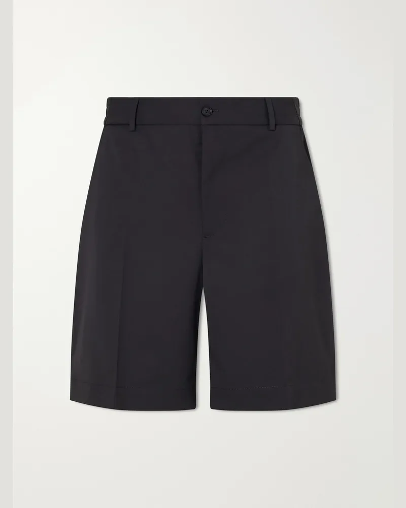 Moncler Straight-Leg Gabardine Shorts Black
