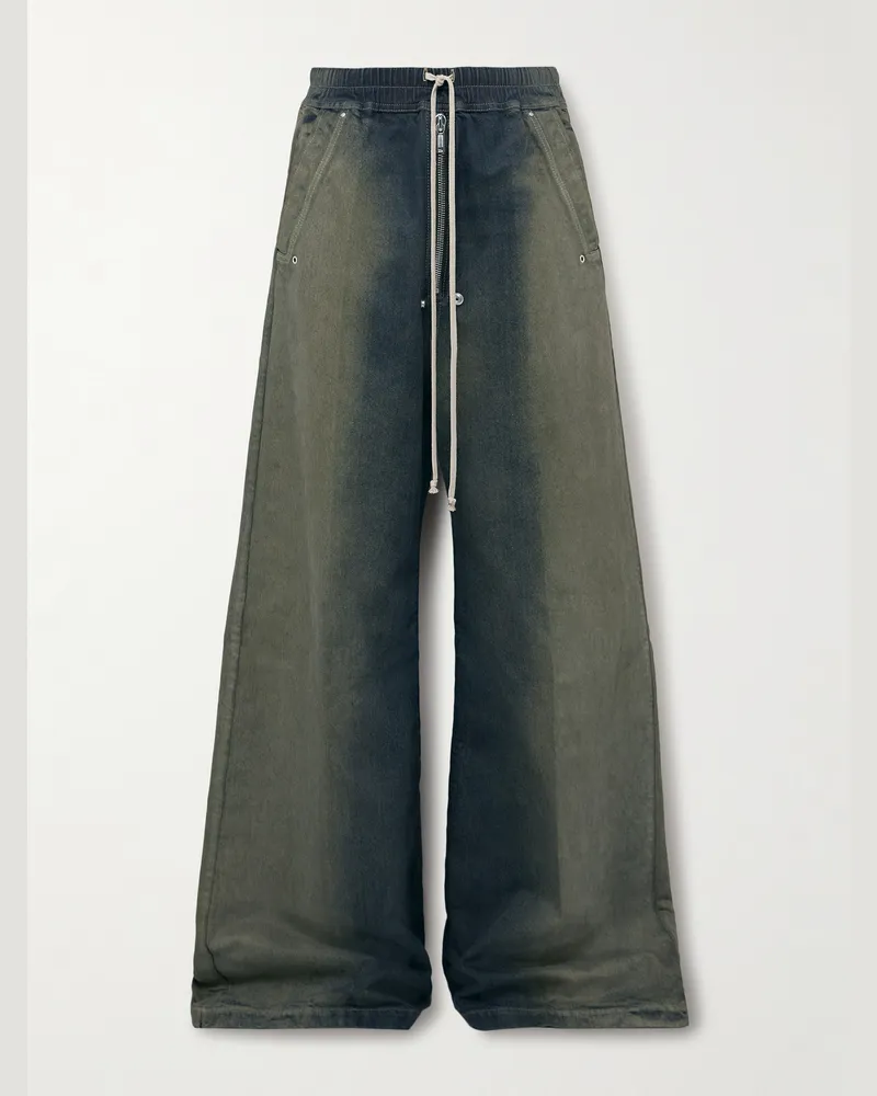 Rick Owens Bela Wide-Leg Drawstring Jeans Blue