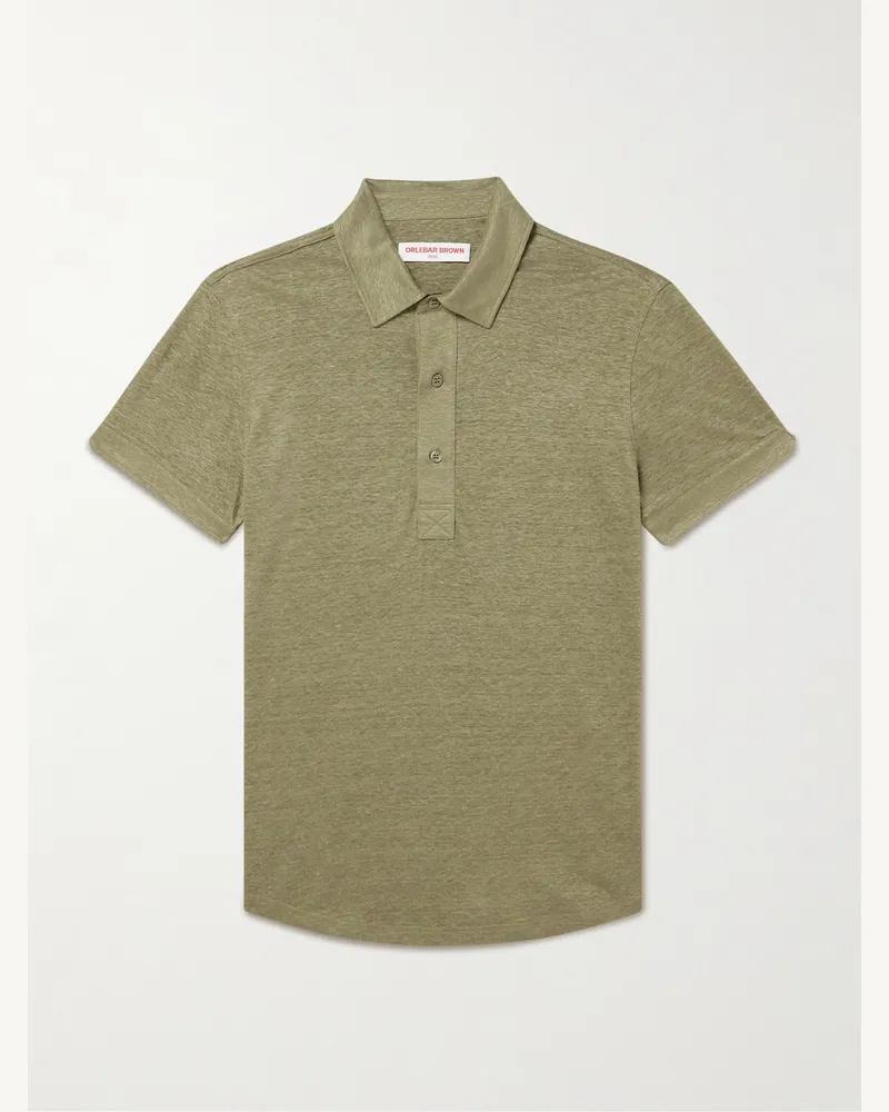 Orlebar Brown Sebastian Polohemd aus Leinen-Jersey Grün