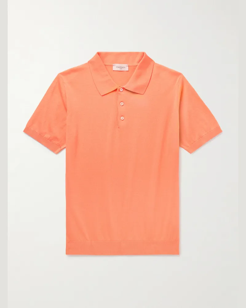 PIACENZA 1733 Schmal geschnittenes Polohemd aus Baumwolle Orange