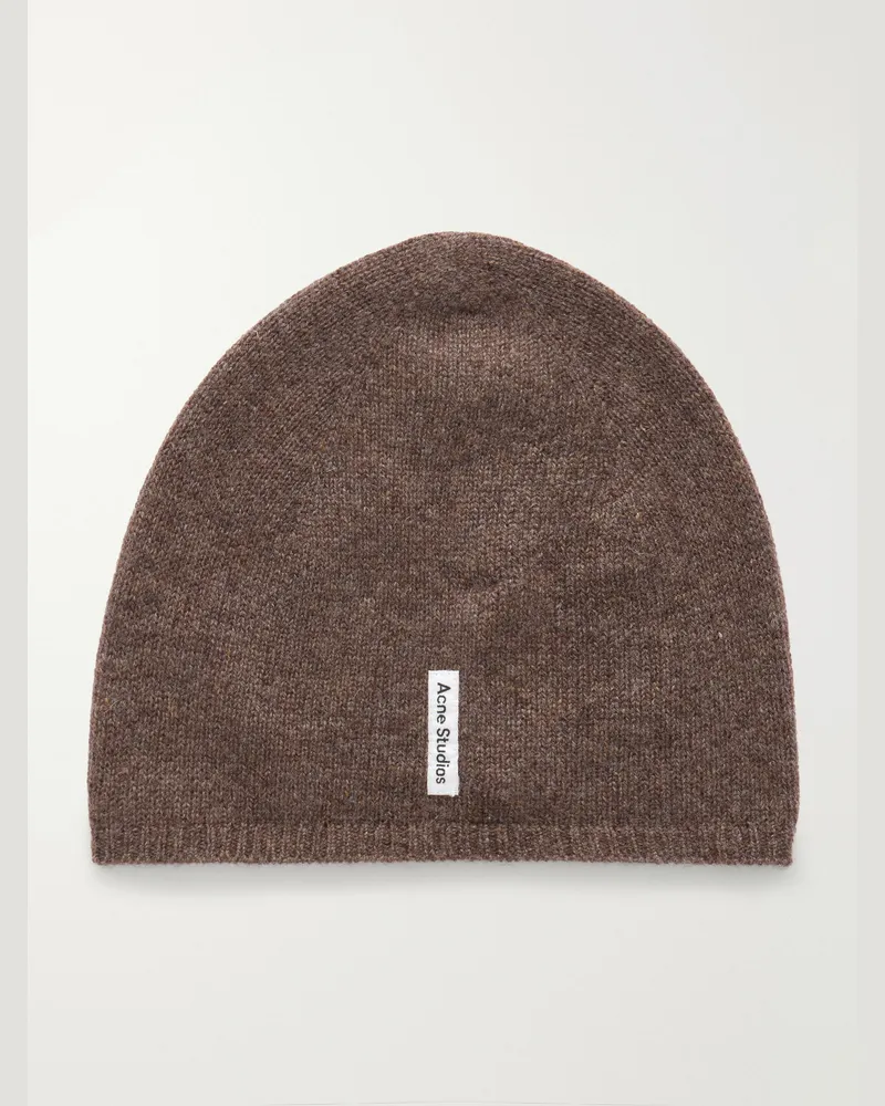 Acne Studios Kassia Logo-Appliquéd Cashmere Beanie Brown