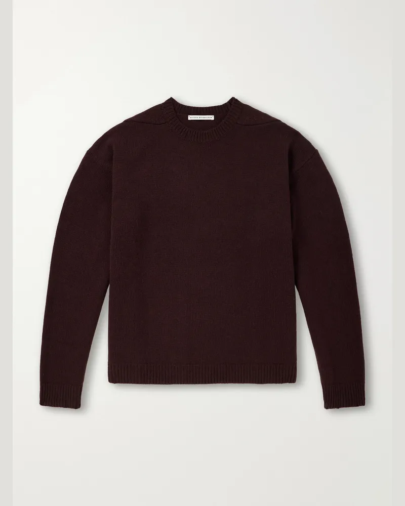 Studio Nicholson Hemyl Oversized Wool Sweater Burgundy