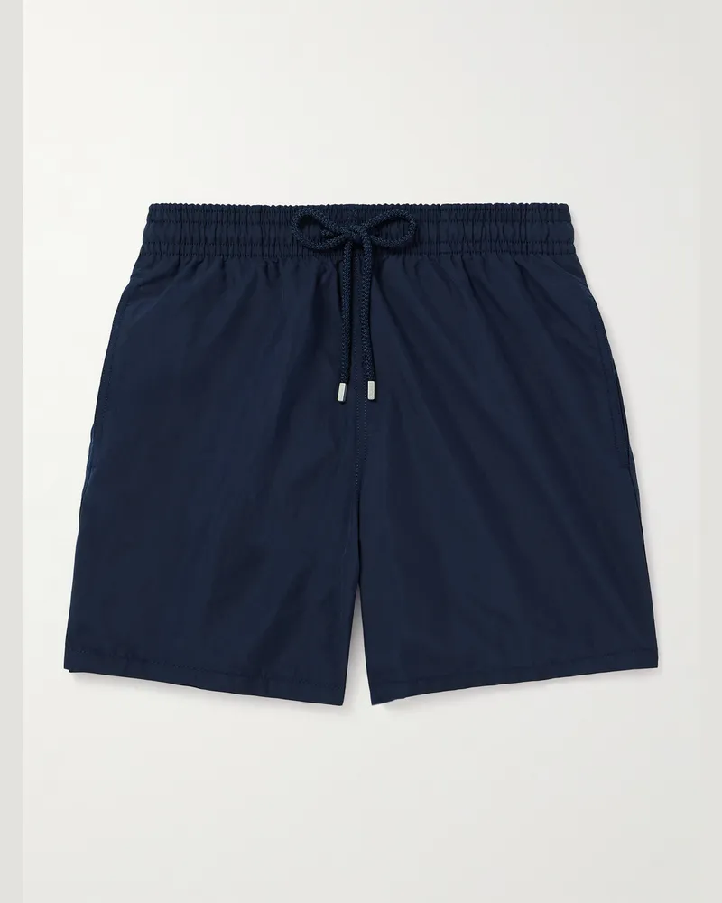 Vilebrequin Moorea gerade geschnittene mittellange Badeshorts aus ECONYL Blau