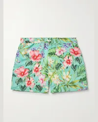 Ralph Lauren Amalfi gerade geschnittene mittellange Badeshorts mit Blumenprint Blau