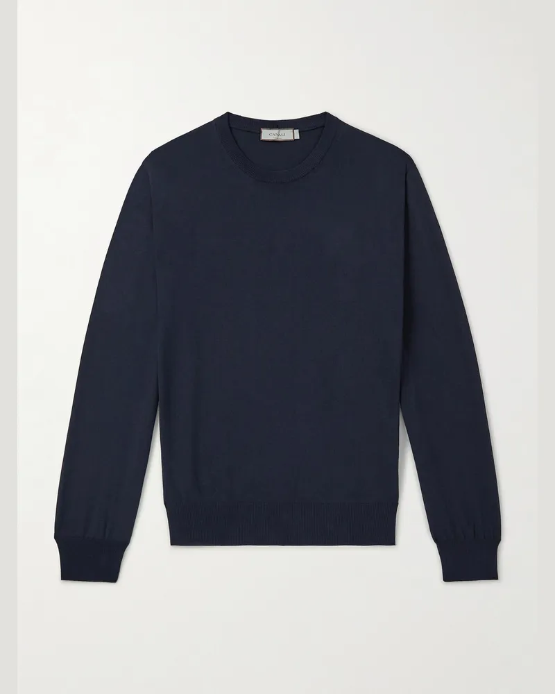 Canali Pullover aus Baumwolle Blau