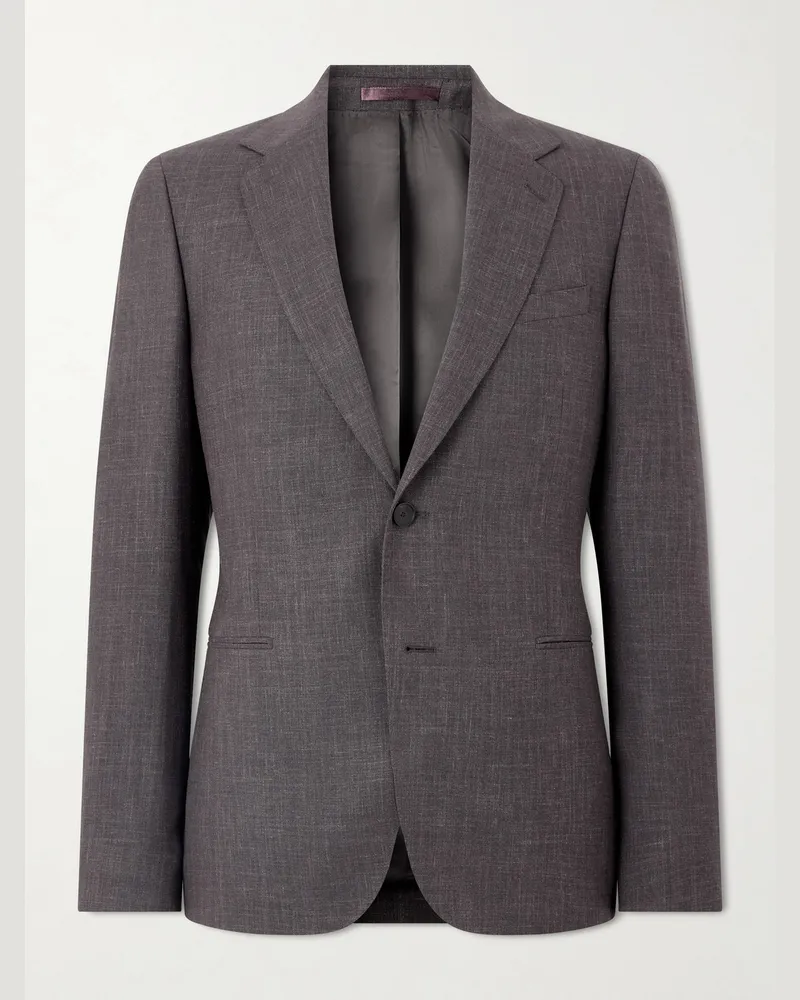 MR P. Wool, Silk and Linen-Blend Suit Jacket Brown