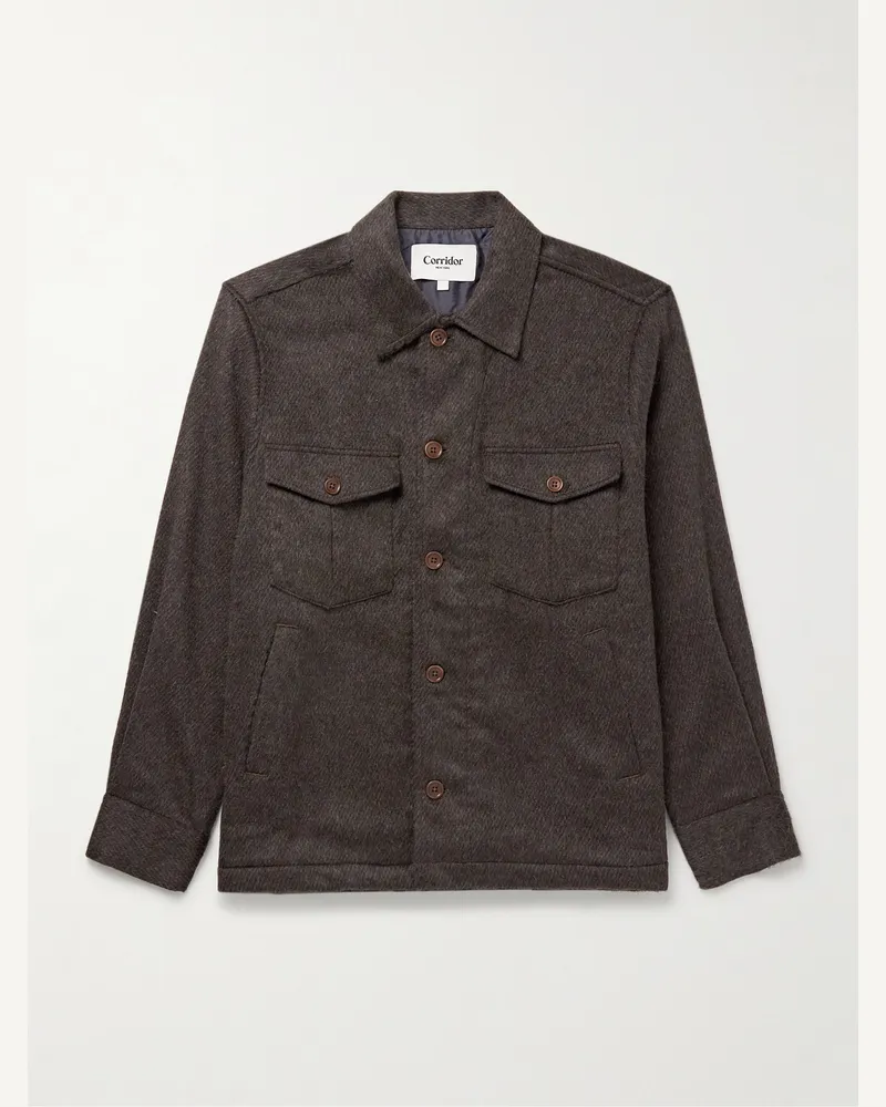 Corridor Hemdjacke aus einer gebürsteten Wollmischung Braun