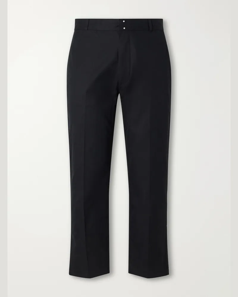 AMI Paris Parisian-Fit Straight-Leg Cotton-Gabardine Trousers Black