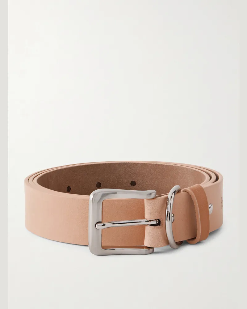 Folk Curve Gürtel aus Leder, 3 cm Neutral