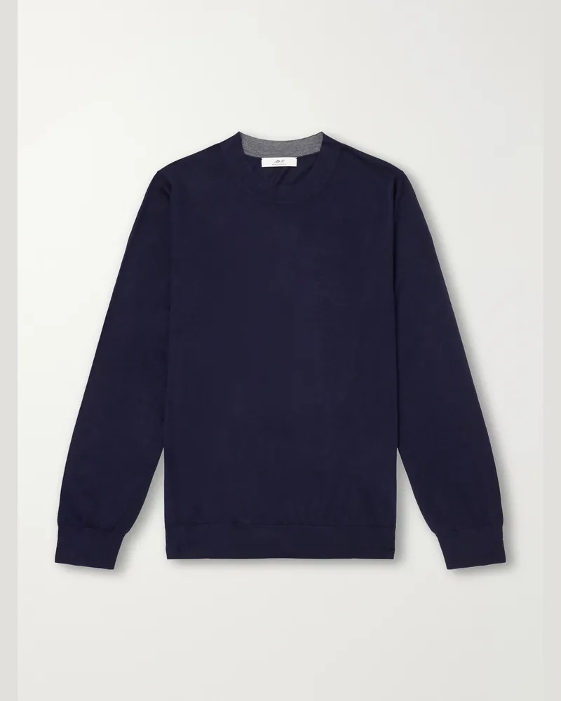 MR P. Cashmere and Silk-Blend Sweater Blue