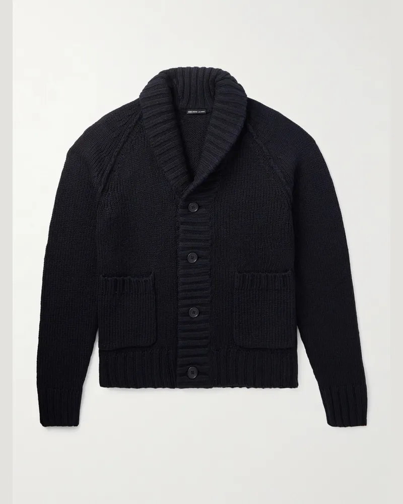 James Perse Cardigan aus einer Baumwollmischung mit Schalkragen Schwarz