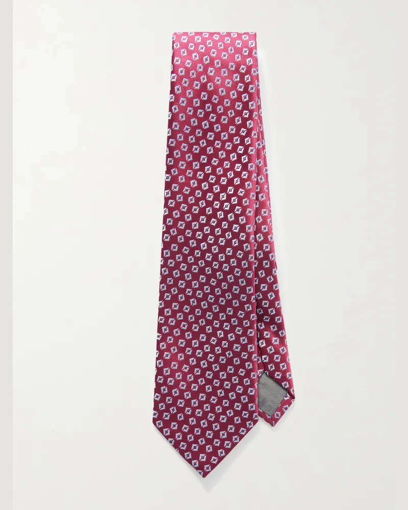 Charvet Krawatte aus Seide mit Stickereien, 8 cm Burgunder