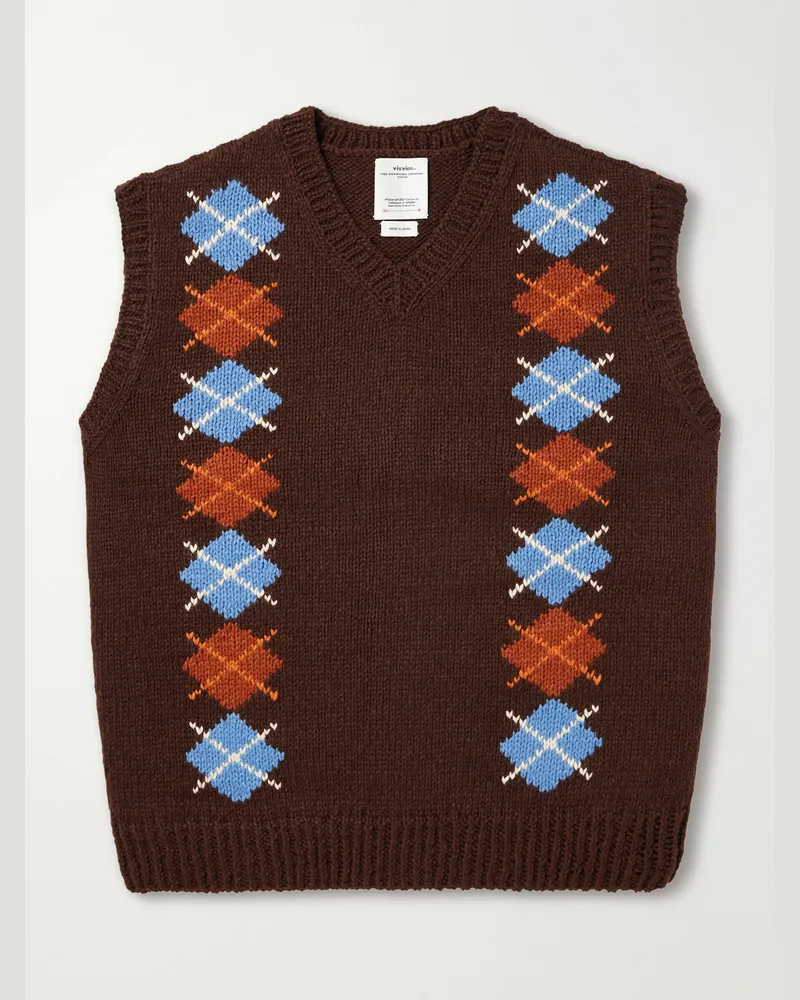 Visvim Diamante Wool and Cashmere-Blend Vest Brown