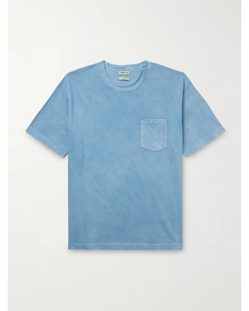 De Bonne Facture T-Shirt aus Leinen-Jersey Blau