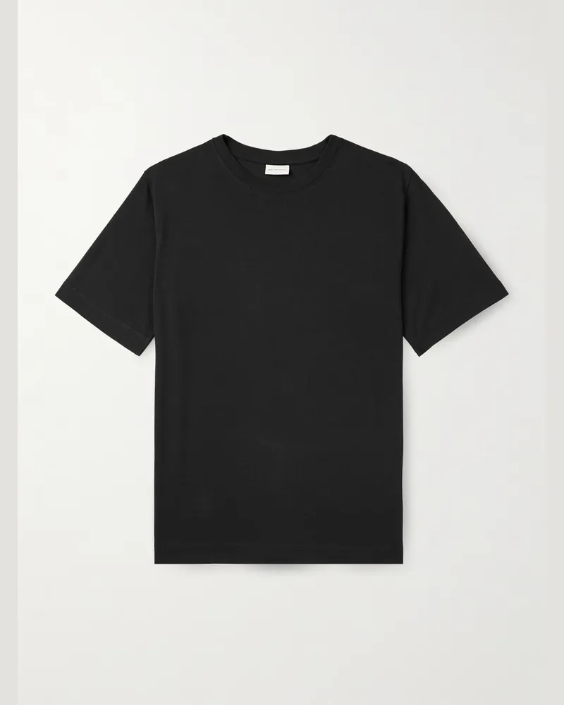 Dries van Noten T-Shirt aus Baumwoll-Jersey Schwarz