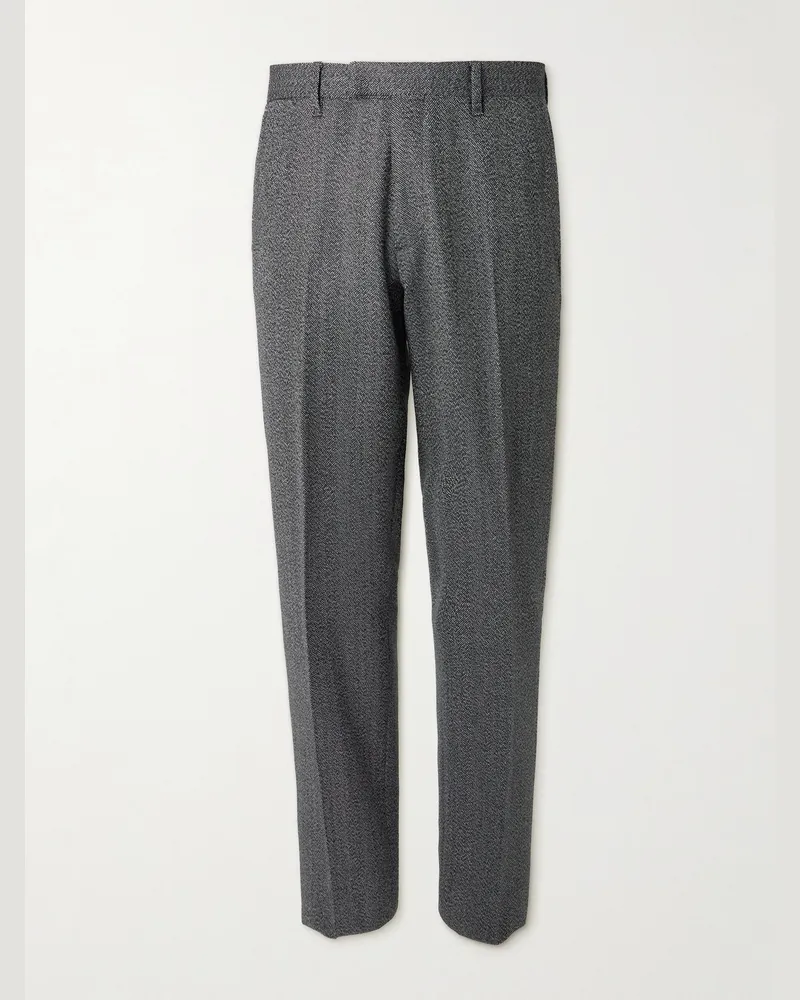 MR P. Straight-Leg Herringbone Virgin Wool Suit Trousers Gray