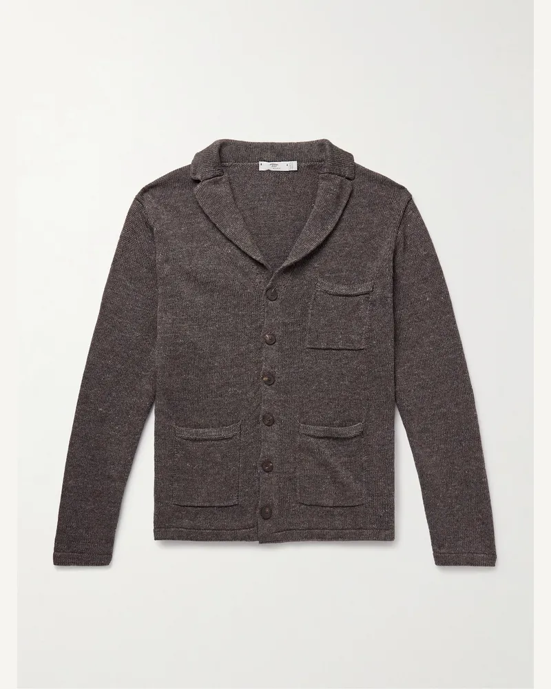 Inis Meáin Pub Jacket Cardigan aus Leinen Grau