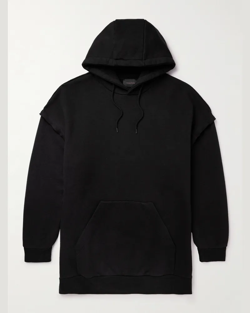 Simone Rocha Oversized-Hoodie aus Jersey aus einer Baumwollmischung mit Print Schwarz