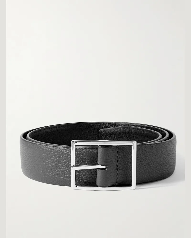 Anderson's 3.5cm Reversible Full-Grain Leather Belt Gray