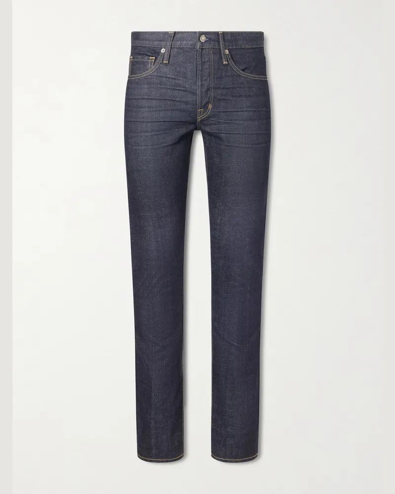 Tom Ford Gerade geschnittene Jeans aus Selvedge Denim Blau