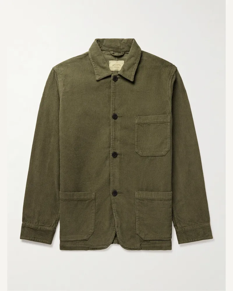 Portuguese Flannel Labura Hemdjacke aus Baumwollcord Grün
