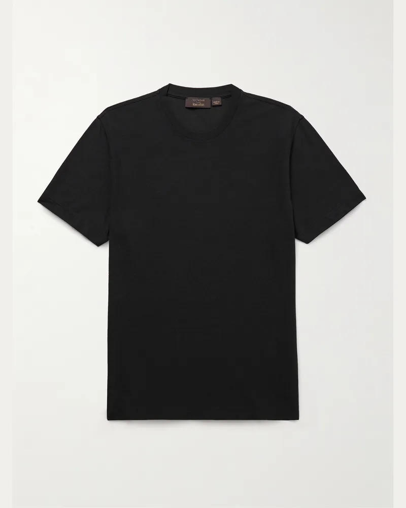 Incotex Zanone schmal geschnittenes T-Shirt aus IceCotton-Baumwolle Schwarz