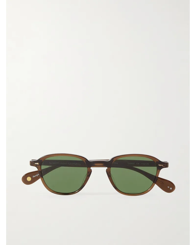 Garrett Leight Gilbert Sonnenbrille mit rundem Rahmen aus Azetat Braun