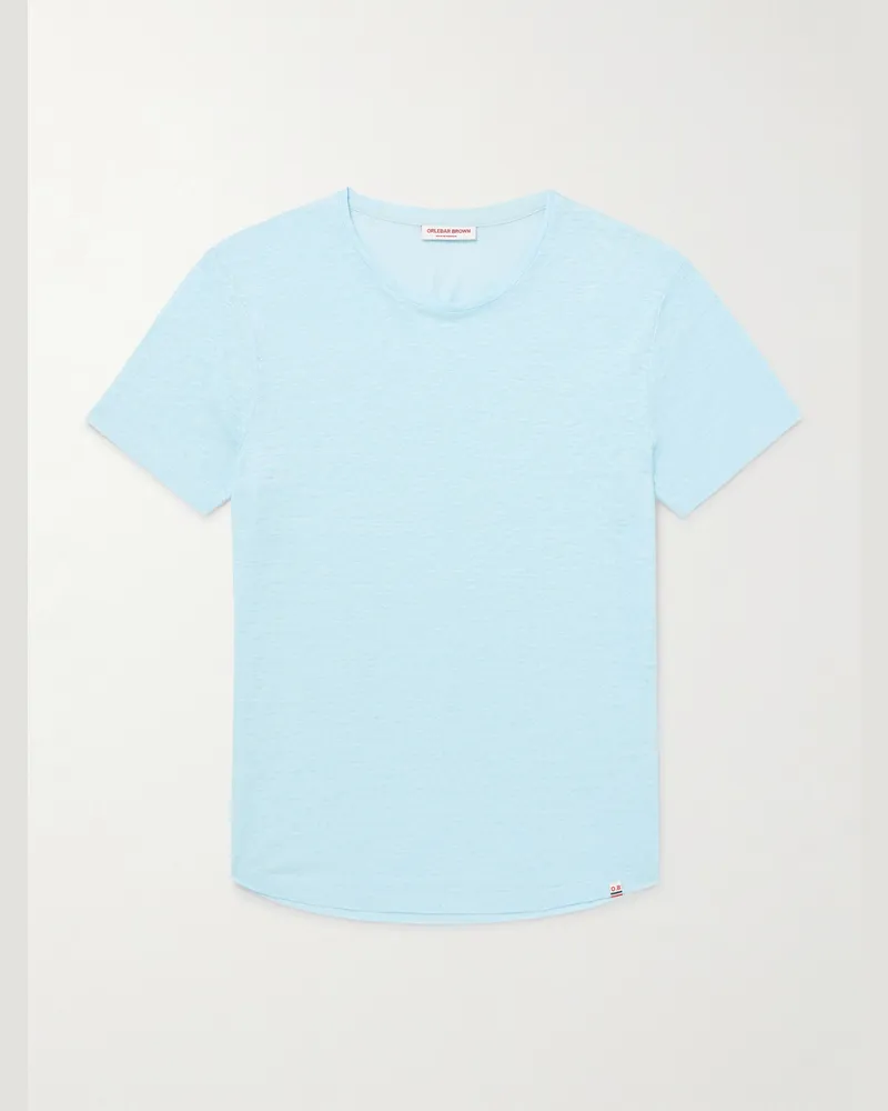 Orlebar Brown OB-T schmal geschnittenes T-Shirt aus Leinen-Jersey Blau