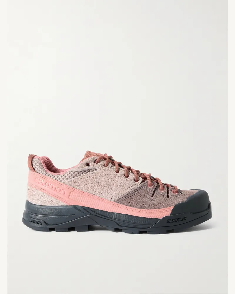 Salomon X-ALP Sneakers aus Veloursleder mit Besatz aus Gummi und Mesh Pink