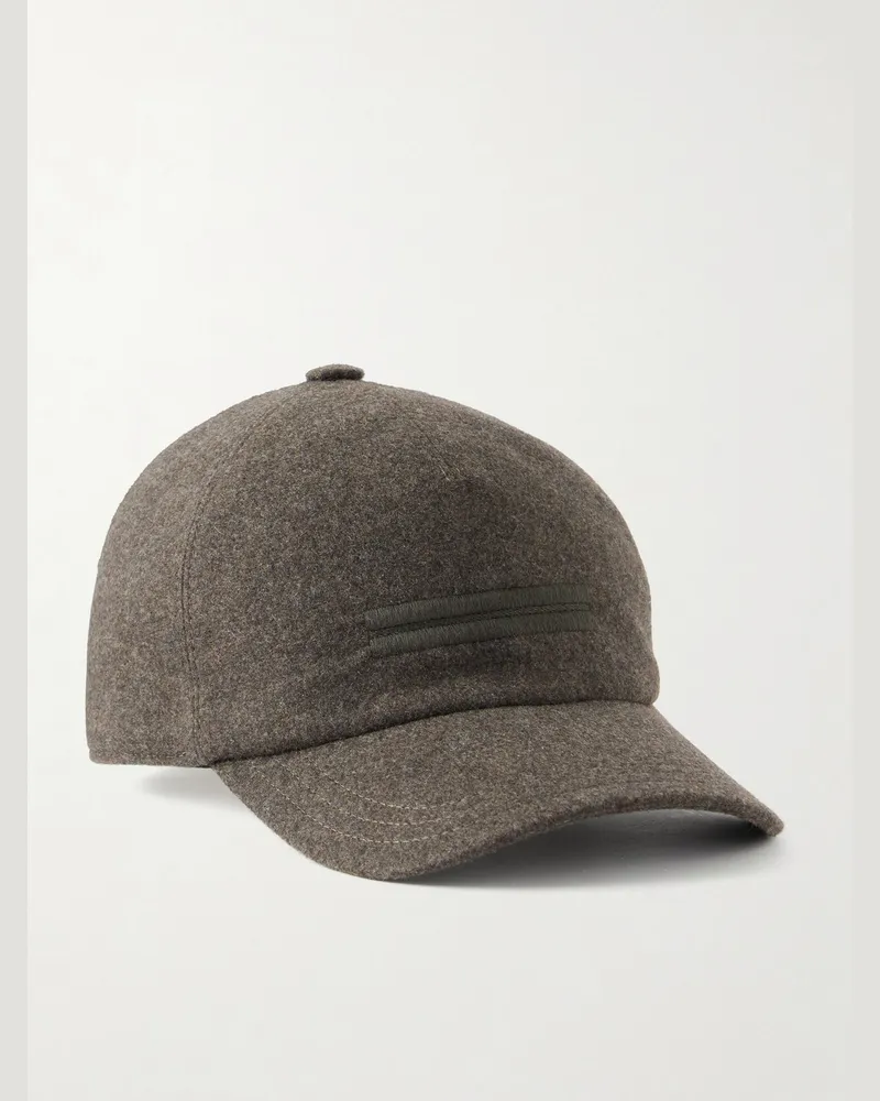 Ermenegildo Zegna Oasi Logo-Embellished Cashmere Baseball Cap Green