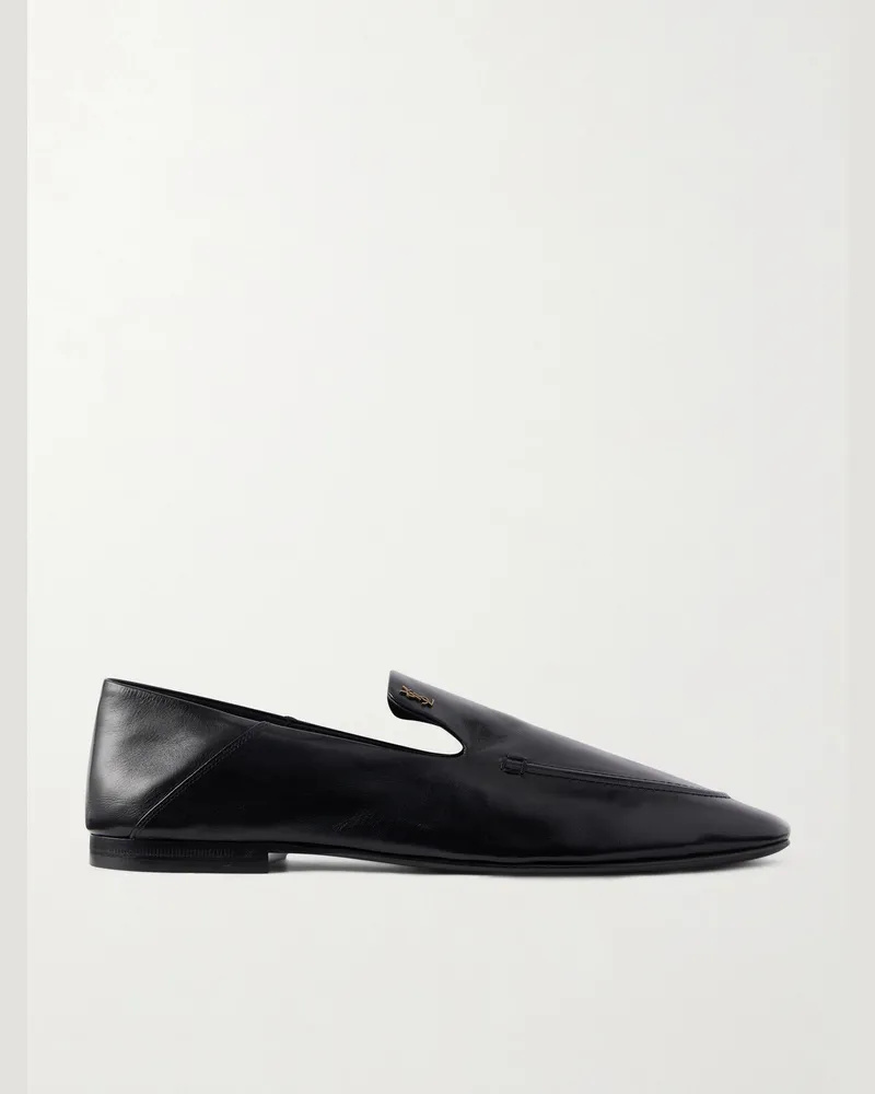 Saint Laurent Alain Leather Loafers Black